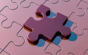 Colorful Puzzle Pieces On White Background Wallpaper