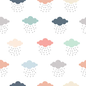 Colorful_ Rain_ Cloud_ Pattern Wallpaper