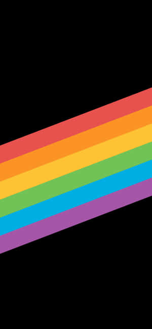 Colorful Rainbow Stripes Black Background Wallpaper