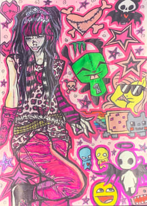 Colorful Scene Kid Artwork Wallpaper