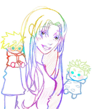 Colorful Sketchof Remand Children Wallpaper