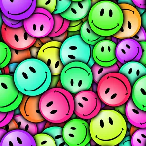Colorful Smiley Faces Pattern.jpg Wallpaper