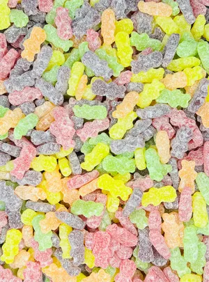 Colorful Sour Gummy Candies Texture Wallpaper