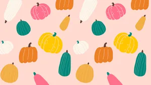 Colorful Squashand Gourds Pattern Wallpaper