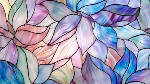 Colorful Stained Glass Floral Pattern.jpg Wallpaper