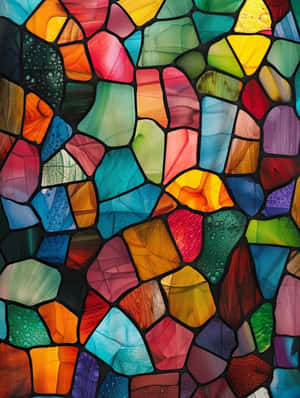 Colorful Stained Glass Patchwork Wallpaper