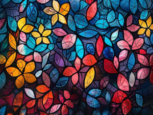 Colorful Stained Glass Texture Wallpaper