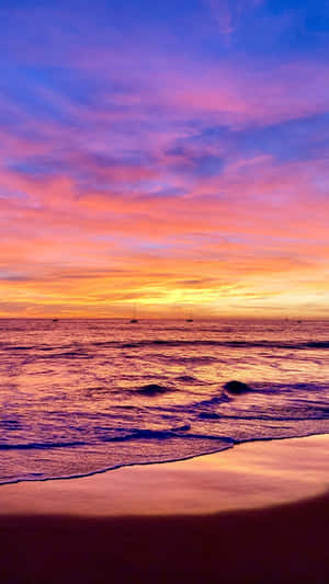 Colorful Sunset At The Beach Wallpaper