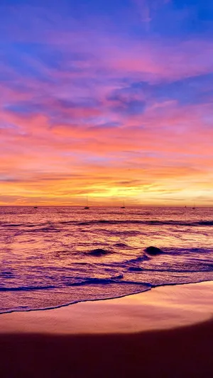 Colorful Sunset At The Beach Wallpaper