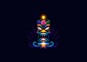 Colorful Tiki Mask Illustration Wallpaper