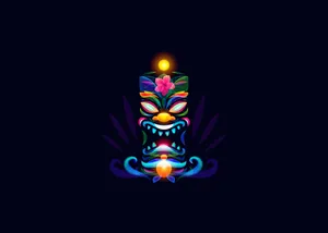 Colorful Tiki Mask Illustration Wallpaper