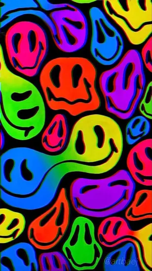 Colorful_ Trippy_ Smiley_ Faces_ Pattern.jpg Wallpaper