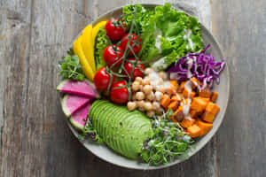 Colorful Vegetarian Buddha Bowl Wallpaper