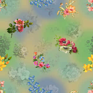 Colorful Vintage Flower Wallpaper