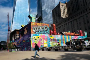 Colorful W T C Art Installation Ground Zero Wallpaper