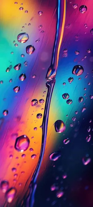 Colorful Water Droplets Abstract Wallpaper