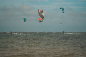 Colorful Windsurfing Parachutes Wallpaper