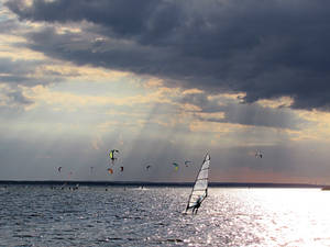 Colorful Windsurfing Sail Wallpaper