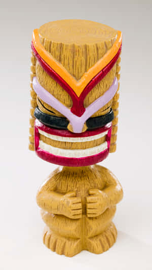 Colorful Wooden Tiki Statue Wallpaper