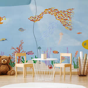 Colorful Yellow Submarine Voyage Wallpaper