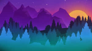 Colorful Yet Simple Minimalist Purple Design Wallpaper