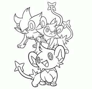 Colorless Drawing Of Luxio Evolution Stages Wallpaper