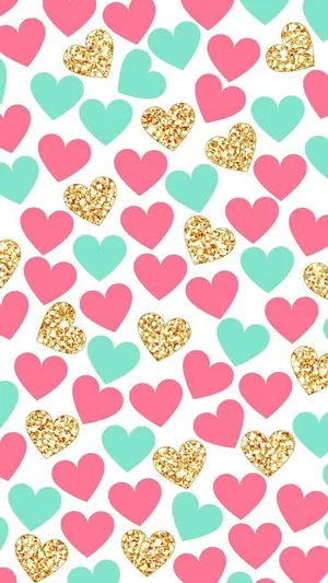 Colourful Hearts Love Phone Wallpaper