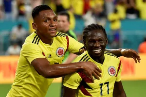 Columbian Football Players Alfredo Morelos And Yimmi Chara Medium Shot Wallpaper