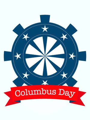 Columbus Day Ship's Wheel Wallpaper