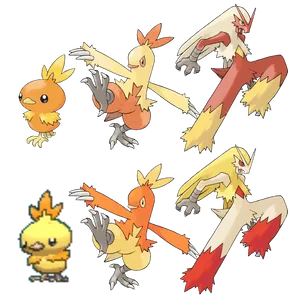 Combusken Line Recolored Wallpaper