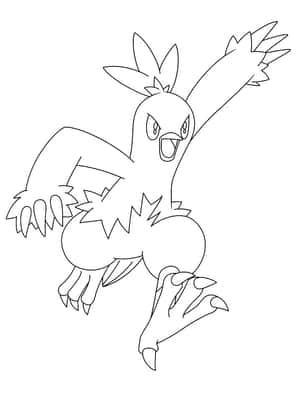 Combusken Running Outline Wallpaper