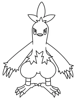 Combusken Standing Outline Wallpaper