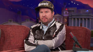 Comedian Nick Swardson Performing On Stage Wallpaper