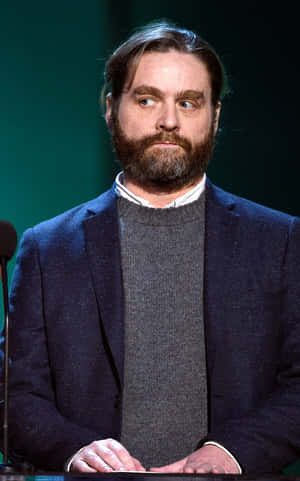 Comedian Zach Galifianakis In His Prime Wallpaper