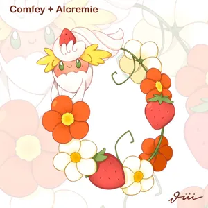 Comfey And Alcremie Wallpaper