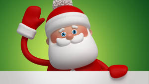 Comic Santa Claus Waving Wallpaper