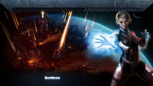 Commander Femshep In Action Wallpaper