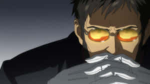 Commander Gendo Ikari Posing In His Office Wallpaper