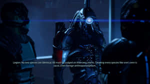 Commander Shepard And Crew Aboard The Normandy In Mass Effect 2 Wallpaper