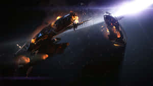 Commander Shepard And Team In The Midst Of Action In Mass Effect 2 Wallpaper