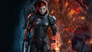 Commander Shepard - Femshep In Action Wallpaper