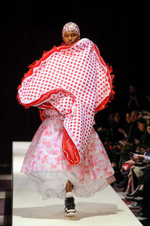 Comme Des Garçons Red Polka White Cloak Wallpaper