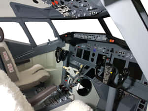 Commercial Airplane Cockpit Interior Wallpaper