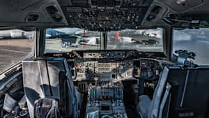 Commercial Airplane Cockpit View Wallpaper