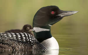 Common Loon With Chick Wallpaper