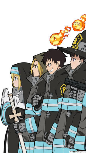 Company 8 Members Of The Fire Force Wallpaper