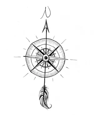 Compass Star Hand Drawn Artwork Wallpaper