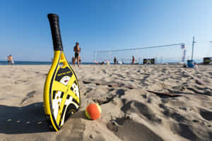 Competitive Beach Tennis Game Wallpaper