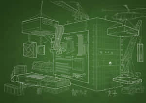 Computer Parts Construction Schematic Wallpaper