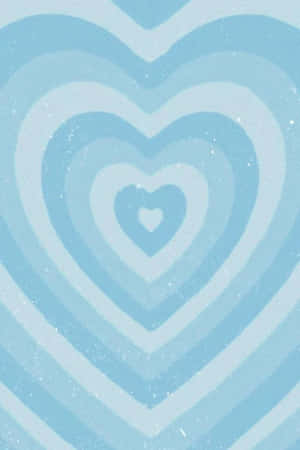 Concentric Hearts Pastel Blue Wallpaper